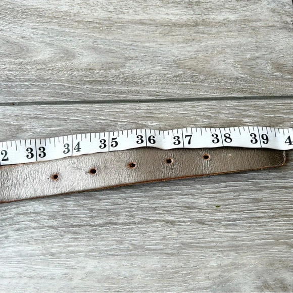 Gap Pearl Silver Leather Braided Leather Belt - Picture 11 of 12